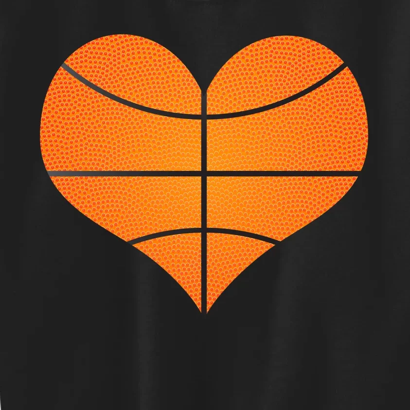 Basketball Shaped Heart Kids Sweatshirt