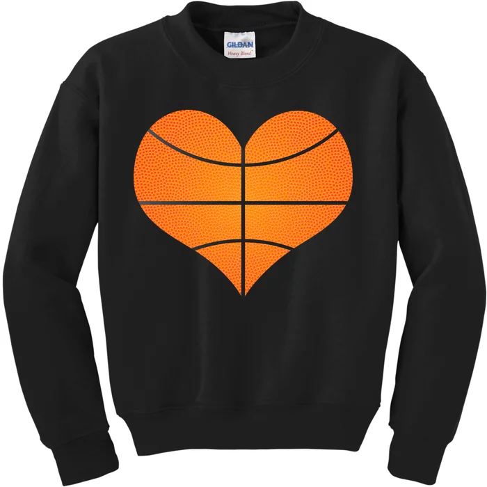 Basketball Shaped Heart Kids Sweatshirt