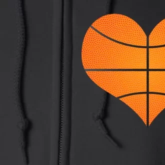 Basketball Shaped Heart Full Zip Hoodie