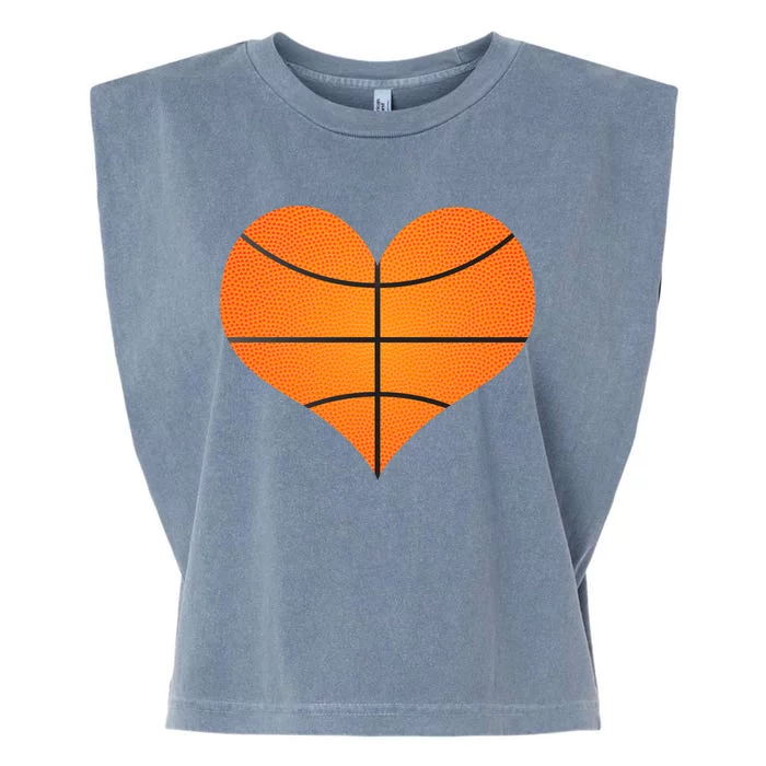 Basketball Shaped Heart Garment-Dyed Women's Muscle Tee