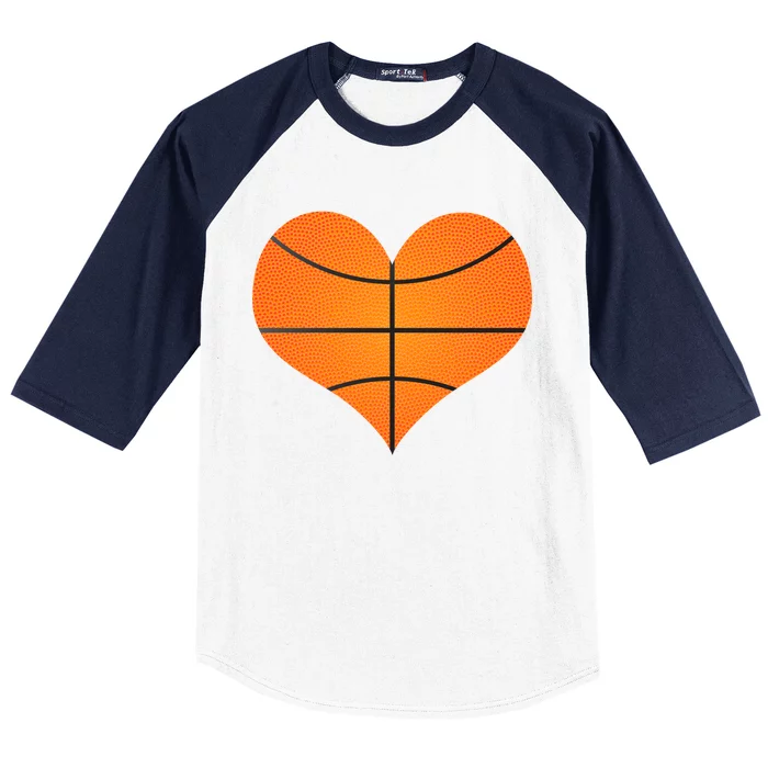 Basketball Shaped Heart Baseball Sleeve Shirt