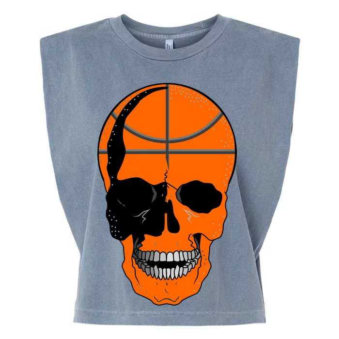 Basketball Skeleton Bone Skull Garment-Dyed Women's Muscle Tee