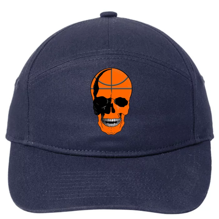 Basketball Skeleton Bone Skull 7-Panel Snapback Hat