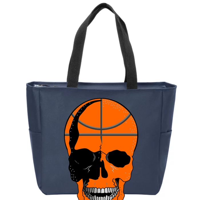 Basketball Skeleton Bone Skull Zip Tote Bag