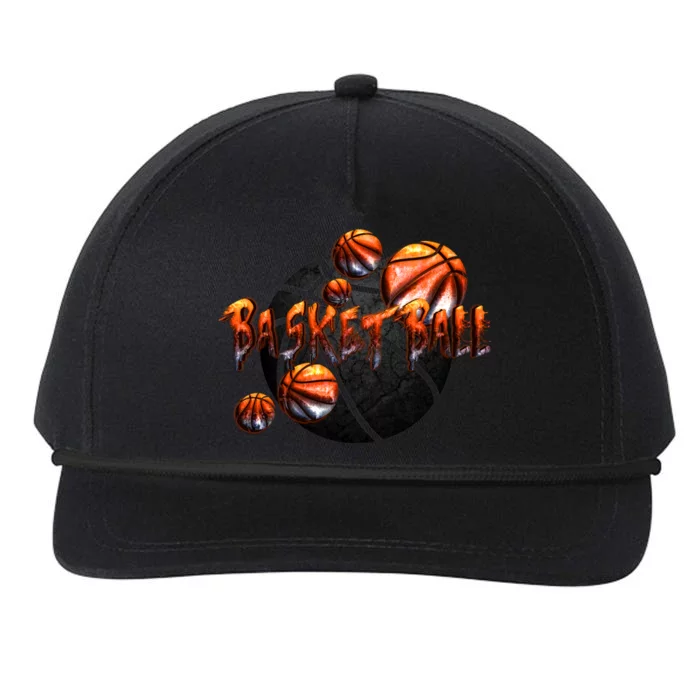 Basketball Stone Logo Snapback Five-Panel Rope Hat