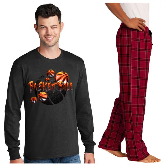 Basketball Stone Logo Long Sleeve Pajama Set