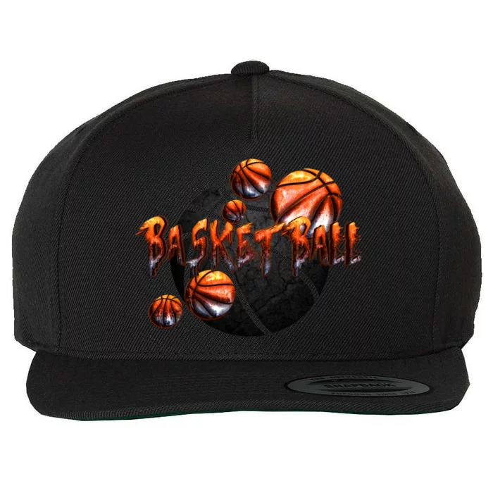 Basketball Stone Logo Wool Snapback Cap