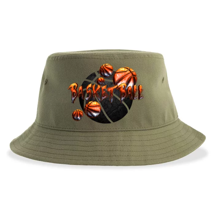 Basketball Stone Logo Sustainable Bucket Hat