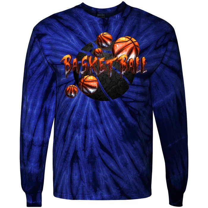 Basketball Stone Logo Tie-Dye Long Sleeve Shirt