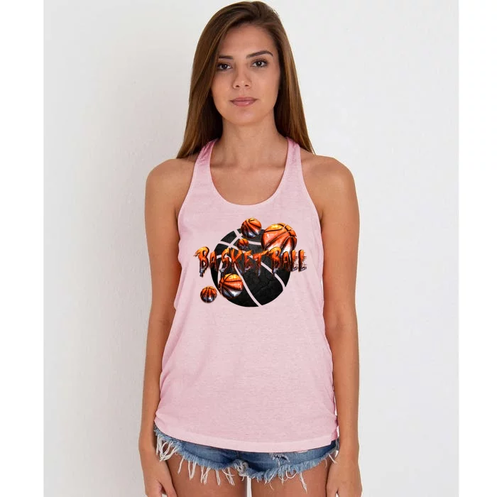 Basketball Stone Logo Women's Knotted Racerback Tank