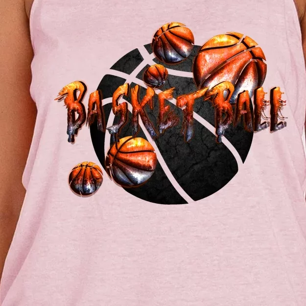 Basketball Stone Logo Women's Knotted Racerback Tank