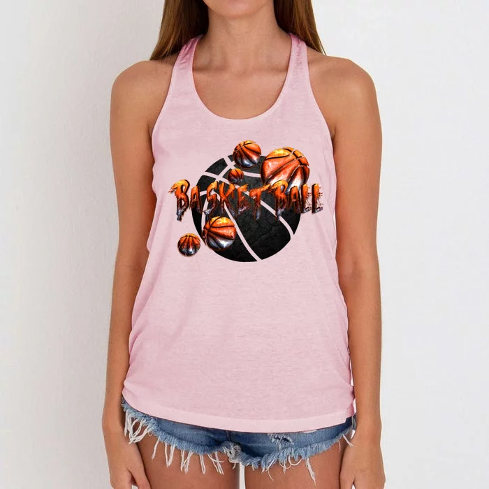 Basketball Stone Logo Women's Knotted Racerback Tank