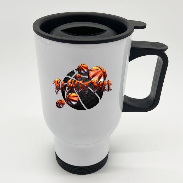 Basketball Stone Logo Front & Back Stainless Steel Travel Mug