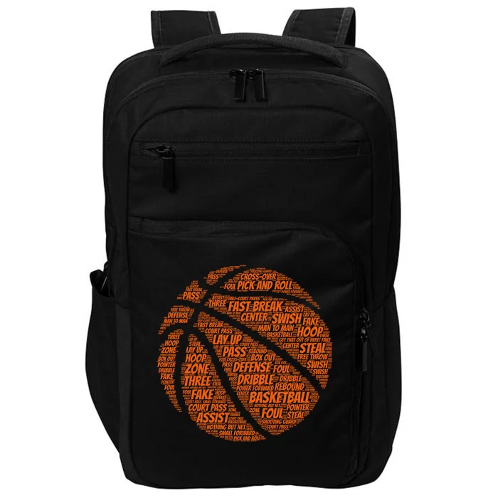 Basketball Word Text Art Impact Tech Backpack