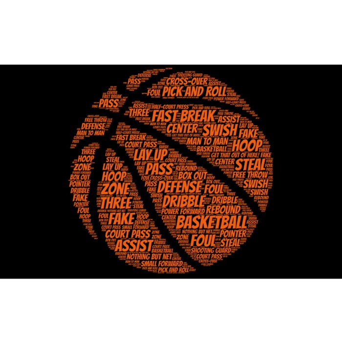 Basketball Word Text Art Bumper Sticker