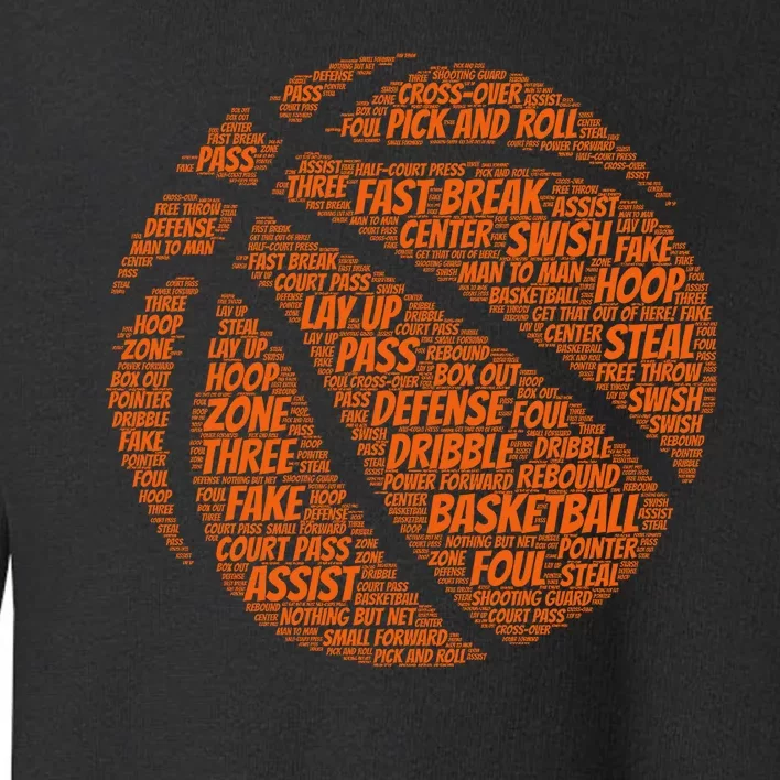 Basketball Word Text Art Toddler Sweatshirt