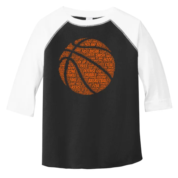 Basketball Word Text Art Toddler Fine Jersey T-Shirt