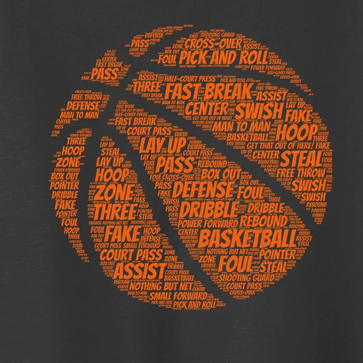 Basketball Word Text Art Toddler T-Shirt