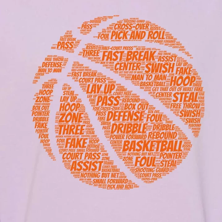 Basketball Word Text Art Garment-Dyed Sweatshirt