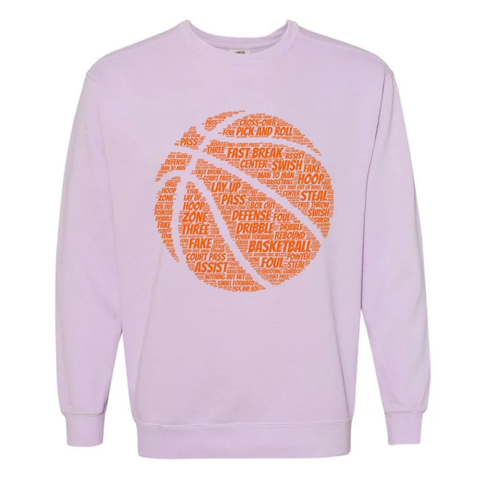 Basketball Word Text Art Garment-Dyed Sweatshirt