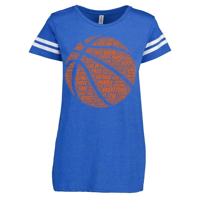 Basketball Word Text Art Enza Ladies Jersey Football T-Shirt