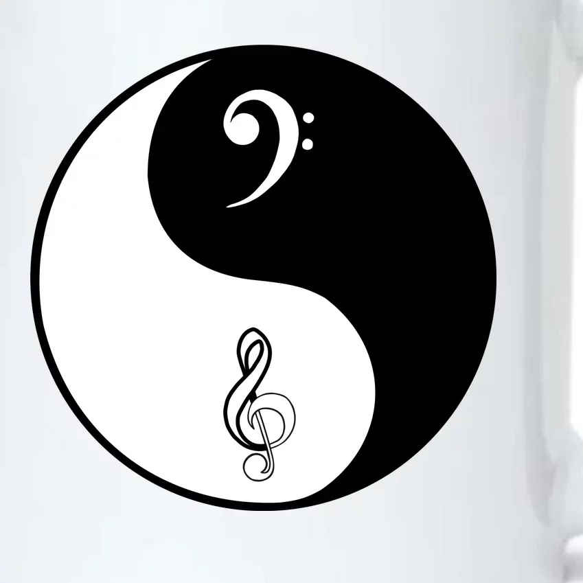 Bass & Treble Yin Yang Signs Black Color Changing Mug