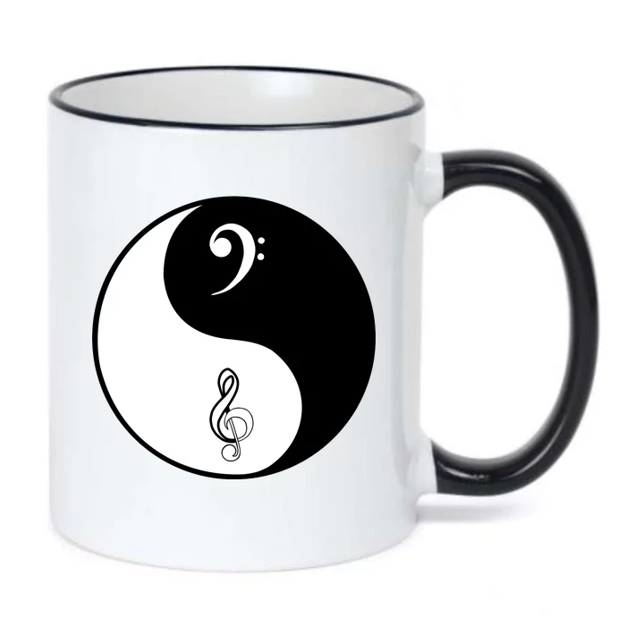 Bass & Treble Yin Yang Signs Black Color Changing Mug