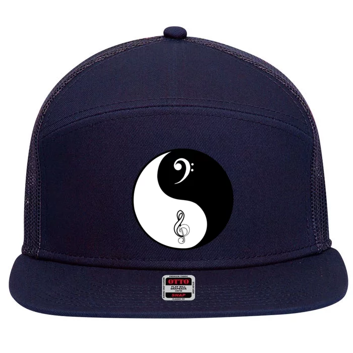 Bass & Treble Yin Yang Signs 7 Panel Mesh Trucker Snapback Hat