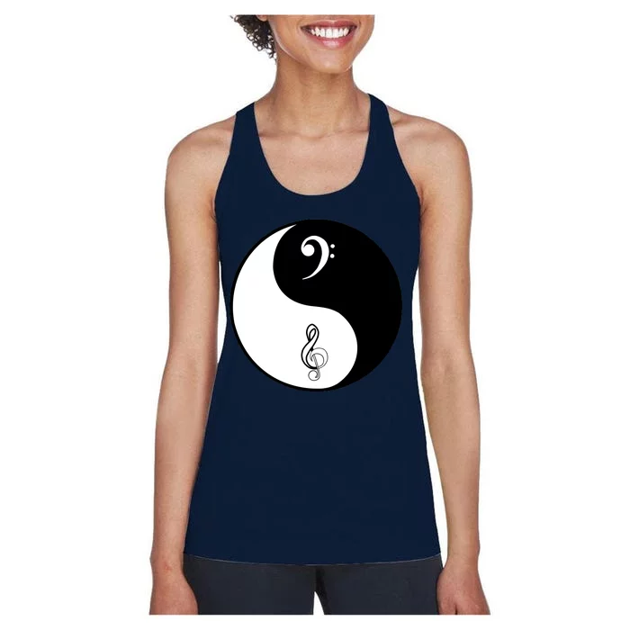 Bass & Treble Yin Yang Signs Women's Racerback Tank