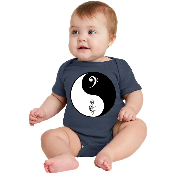 Bass & Treble Yin Yang Signs Baby Bodysuit