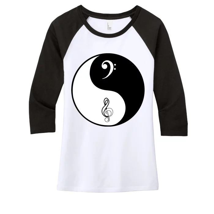 Bass & Treble Yin Yang Signs Women's Tri-Blend 3/4-Sleeve Raglan Shirt