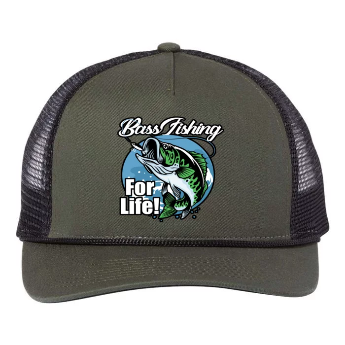 Bass Fishing For Life Retro Rope Trucker Hat Cap