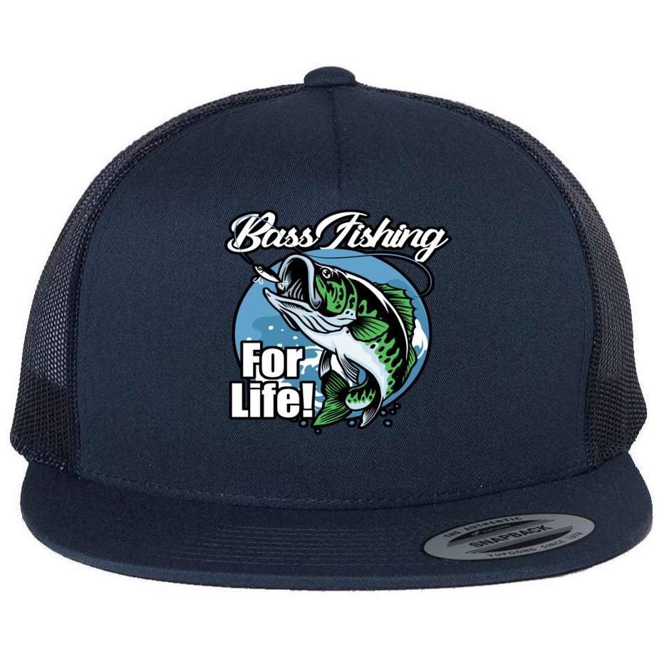 Bass Fishing For Life Flat Bill Trucker Hat