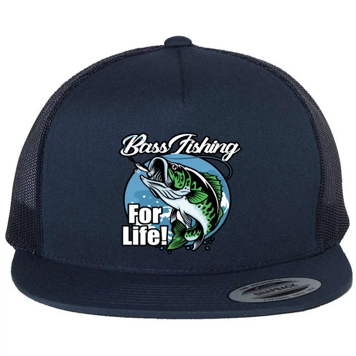 Bass Fishing for Life Flat Bill Trucker Hat