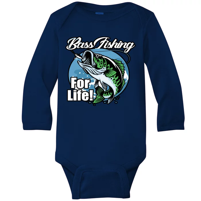 Bass Fishing For Life Baby Long Sleeve Bodysuit