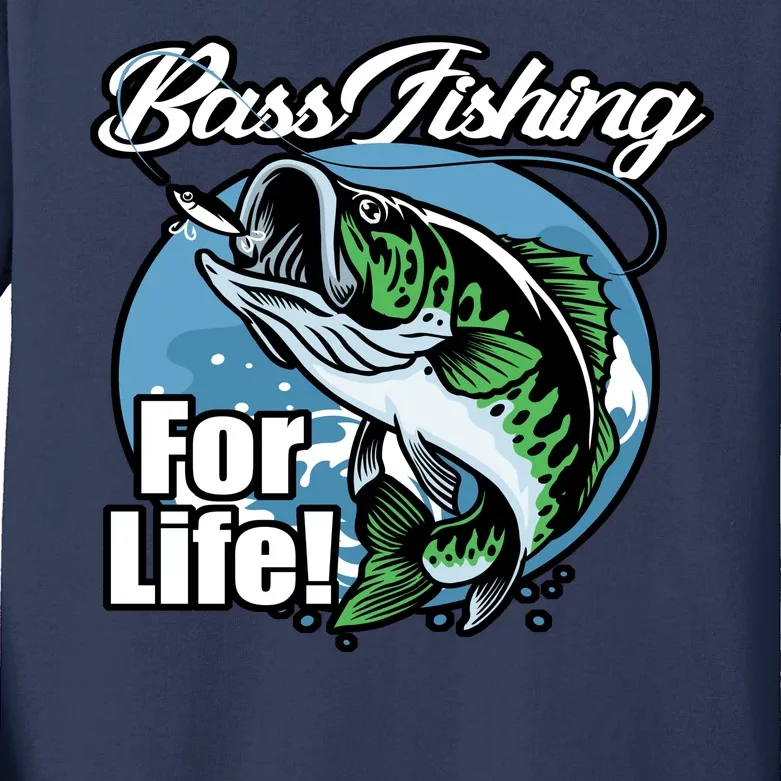 Bass Fishing For Life Kids Long Sleeve Shirt