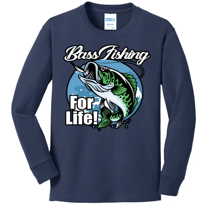 Bass Fishing For Life Kids Long Sleeve Shirt