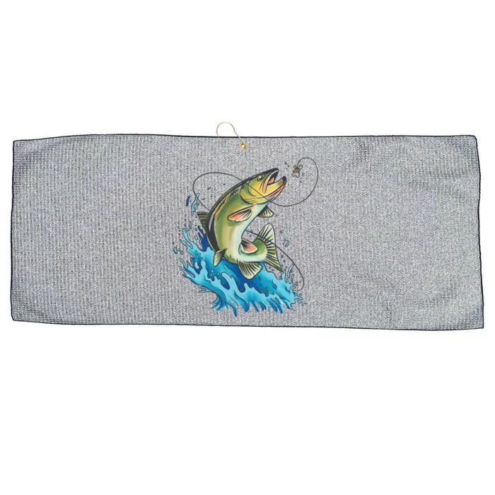 Bass Fishing Water Large Microfiber Waffle Golf Towel