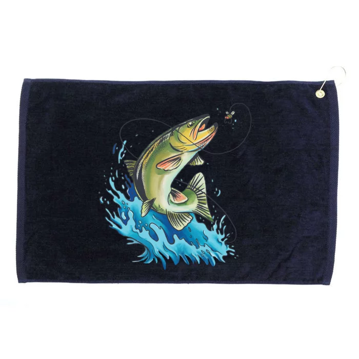 Bass Fishing Water Grommeted Golf Towel