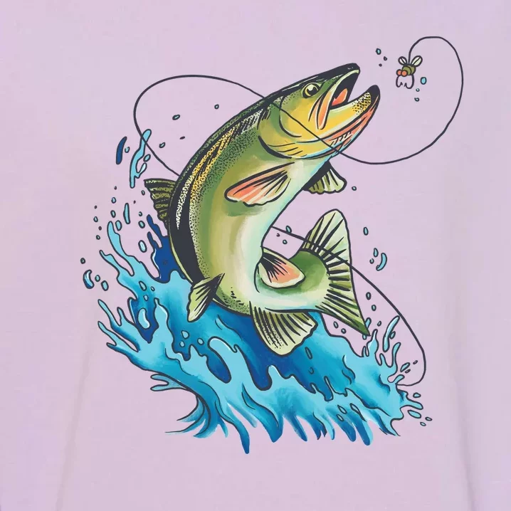 Bass Fishing Water Garment-Dyed Sweatshirt