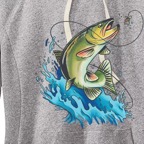 Bass Fishing Water Women's Fleece Hoodie