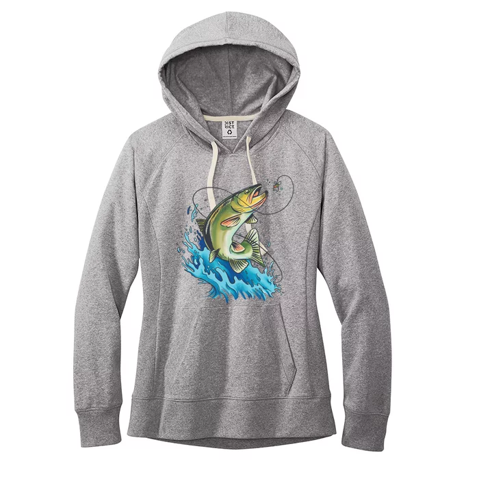 Bass Fishing Water Women's Fleece Hoodie