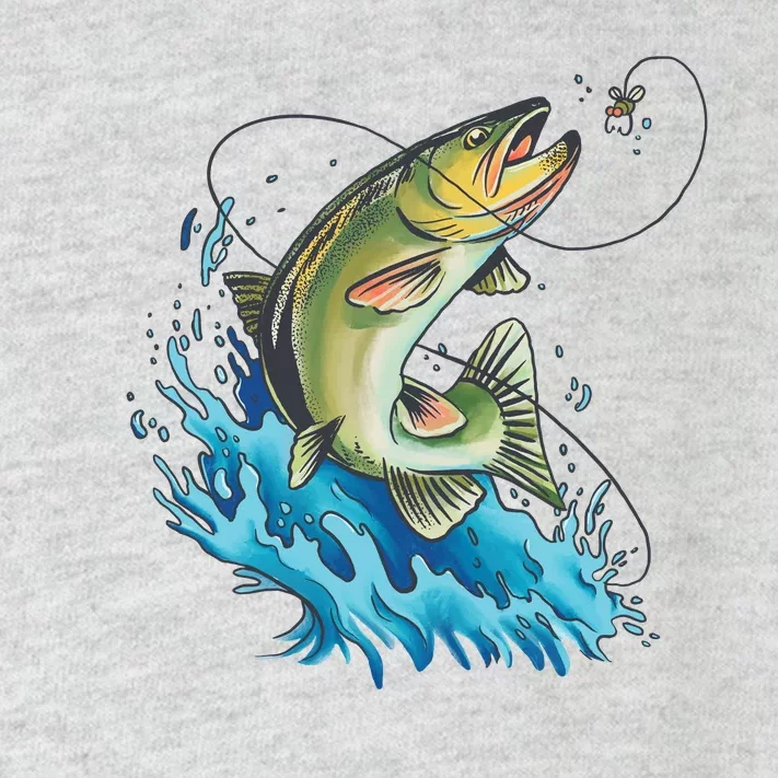 Bass Fishing Water Toddler Long Sleeve Shirt