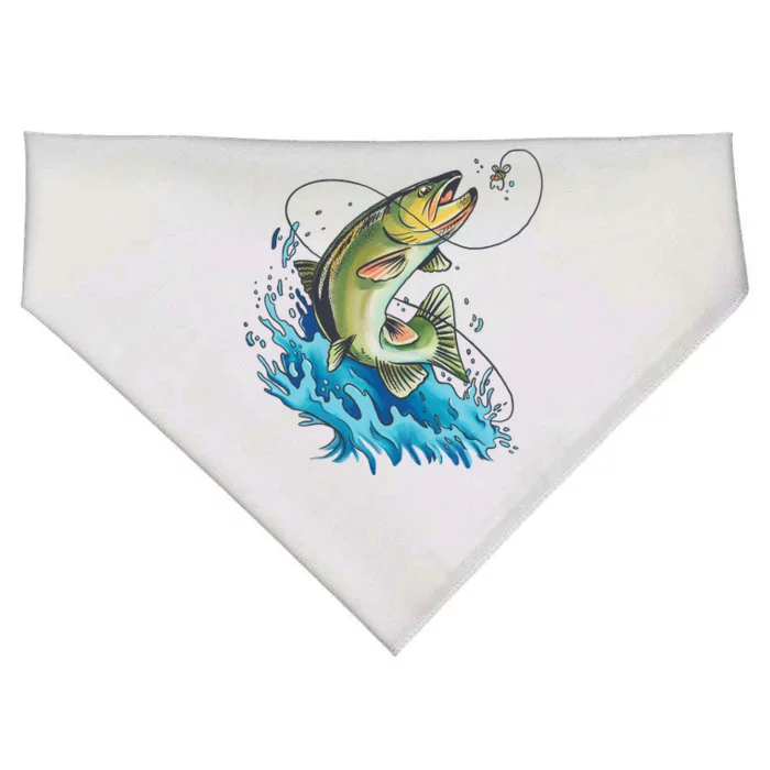 Bass Fishing Water USA-Made Doggie Bandana