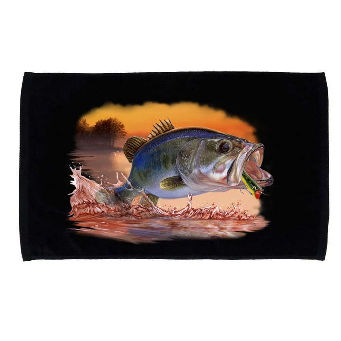 Bass Leaping Microfiber Hand Towel