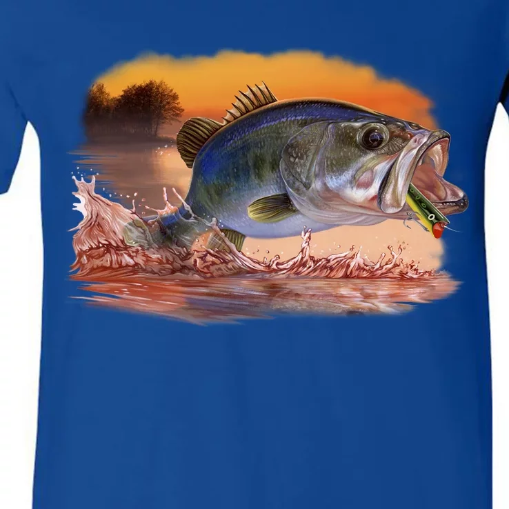 Bass Leaping V-Neck T-Shirt