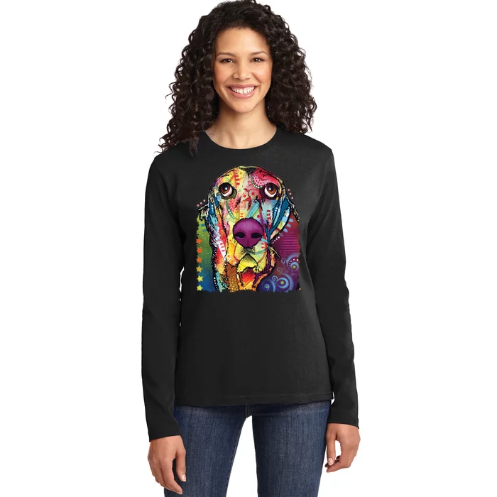 Basset Hound - Dog - Dean Russo Ladies Long Sleeve Shirt