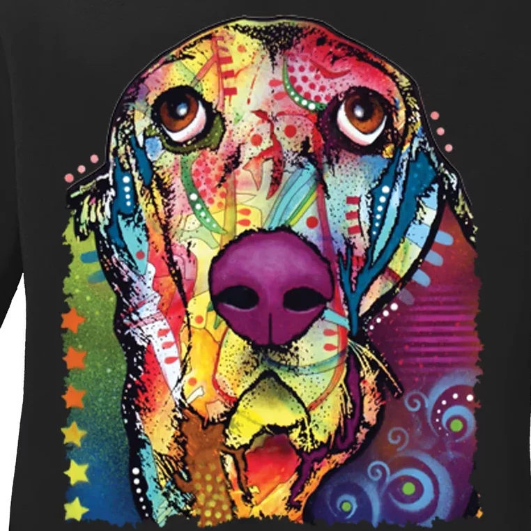 Basset Hound - Dog - Dean Russo Ladies Long Sleeve Shirt