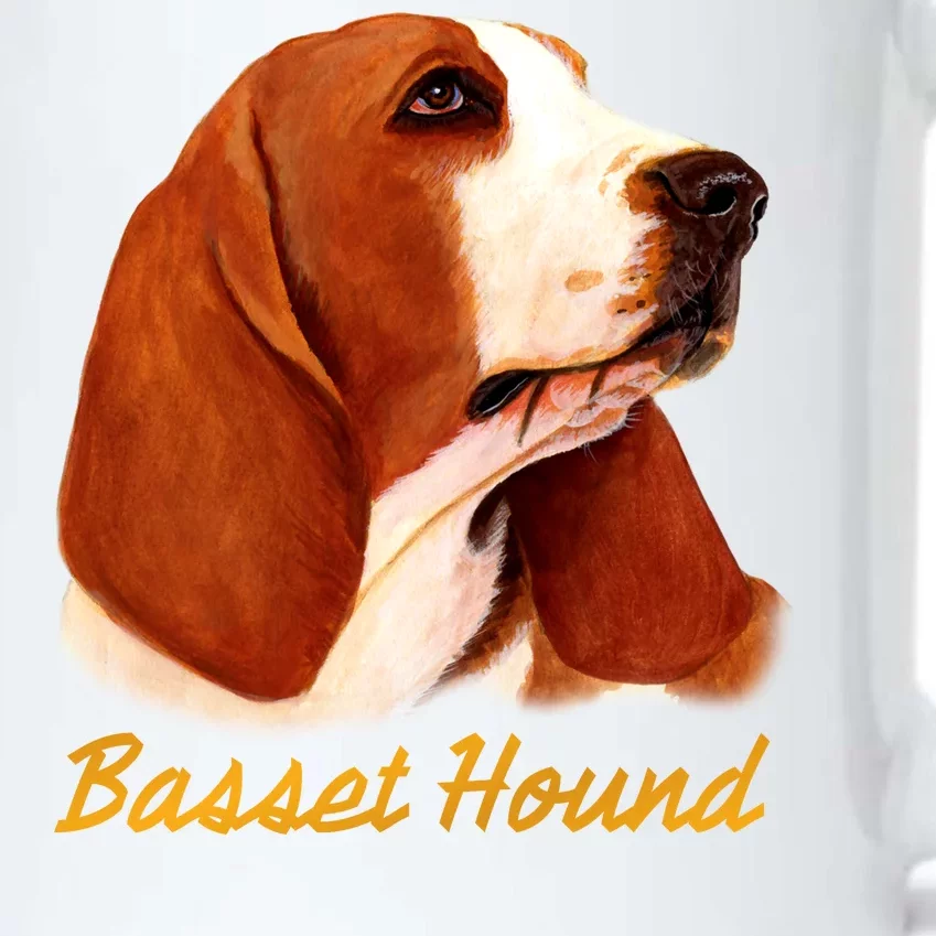 Basset Hound Dog Signature Portrait Black Color Changing Mug