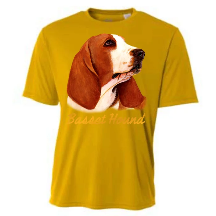 Basset Hound Dog Signature Portrait Cooling Performance Crew T-Shirt